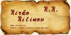 Mirko Milinov vizit kartica